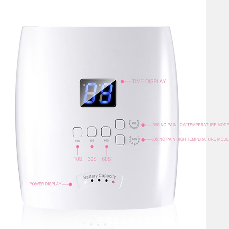 New Gel Nail Polish Wireless Nail Dryer Curing Lamp Auto Sensor LED Digital Display 48W Cordless LED UV Nail Lamps