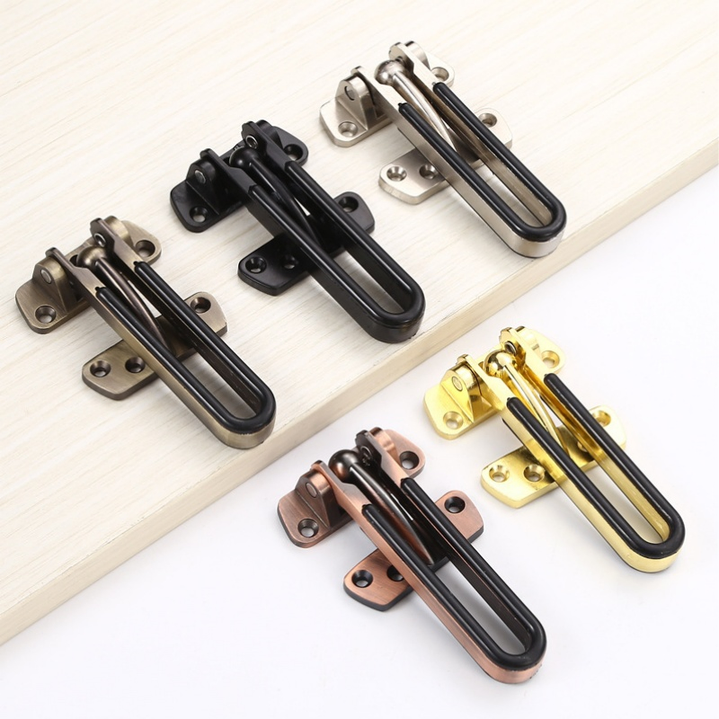 Zinc Alloy Anti-Theft Clasp Deduction with Silicone Rubber for Hotel Safety Door Hardware Security Chain Door