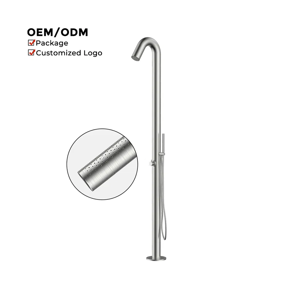 Free Standing Stainless Steel Outdoor Shower Set Rainfall Pool Swimming Garden Shower