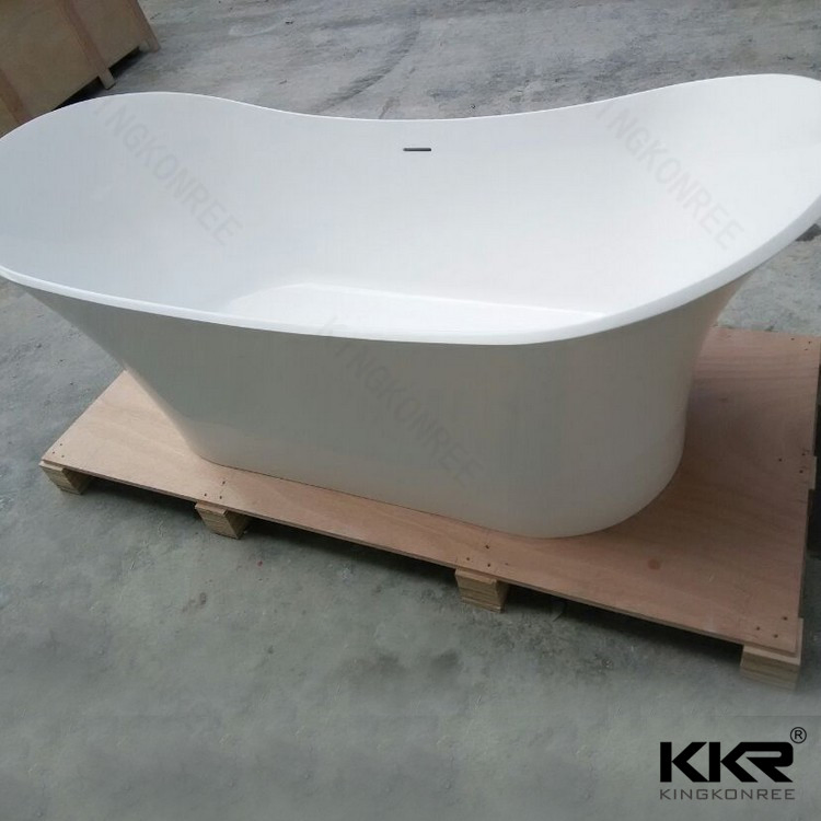Durable Popular Moon Oval Shaped Style Large Size Bathroom Solid Surface Freestanding Standalone Bathtub