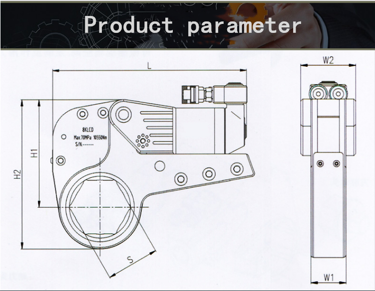 700 Bar Hexagonal Cassette Low Clearance Hydraulic Torque Wrench