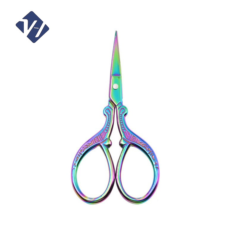 Wholesale European Style Stainless Steel Sewing Scissors Vintage Retro Antique Embroidery Makeup Scissors Smooth Edge OEM