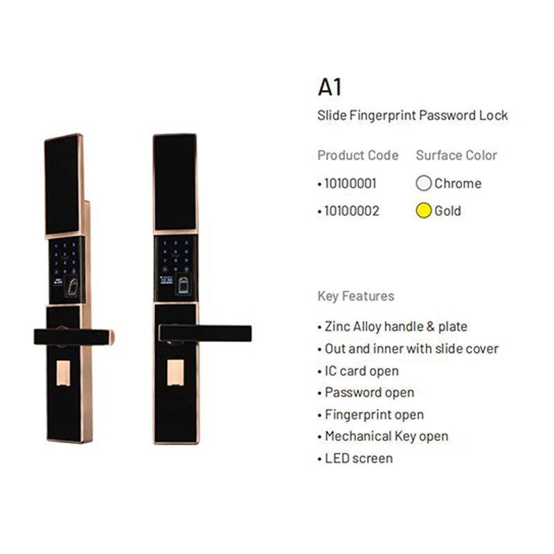 New Design Slide Fingerprint Password Smart Lock