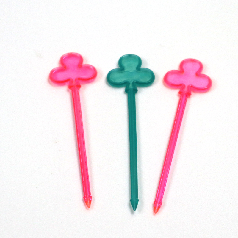 Disposable Plastic Tableware 83mm Length PS Plastic Fruit Fork Colorful Custom for Fruit