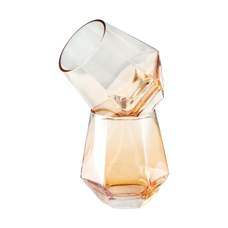 Diamond Stemless 10oz Colorful Iridescent Glassware Water Whisky Glass Wine Cup