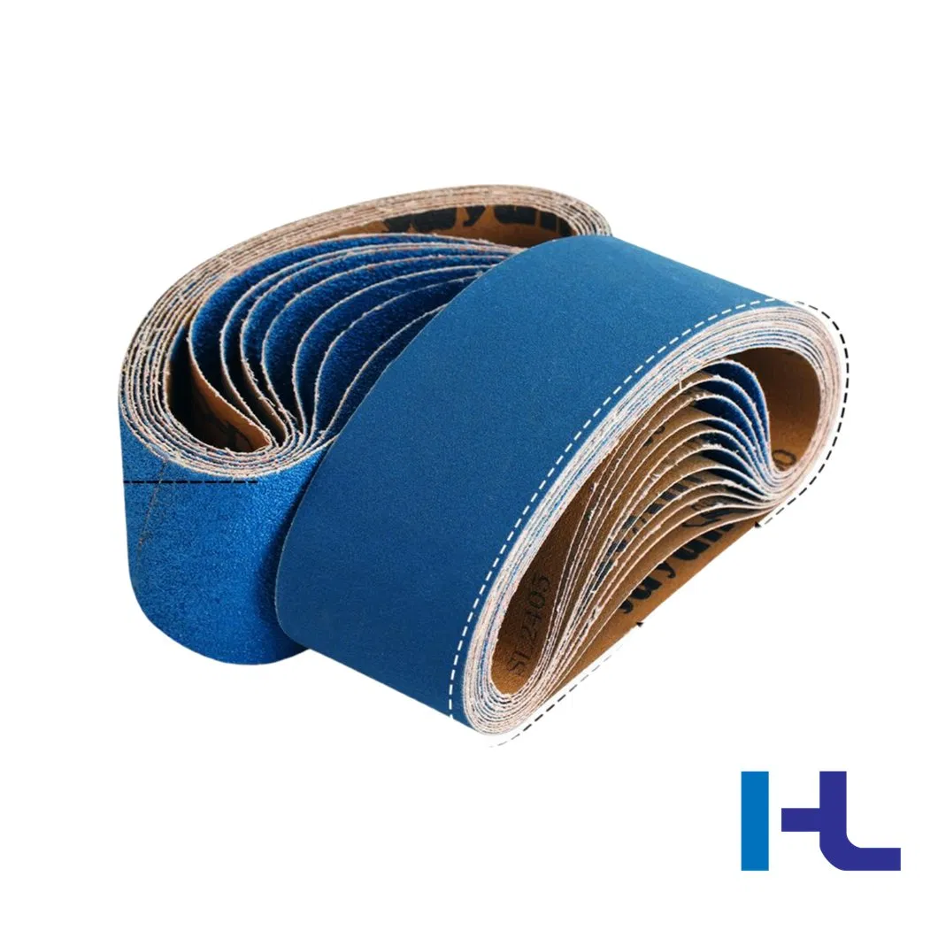 80 100 160 220 Grit Zirconia Oxide Aluminium Oxide Sand Conditioning Belt for Polishing Wood Stainless Steel Metal Surface Grinding and Rust Removing