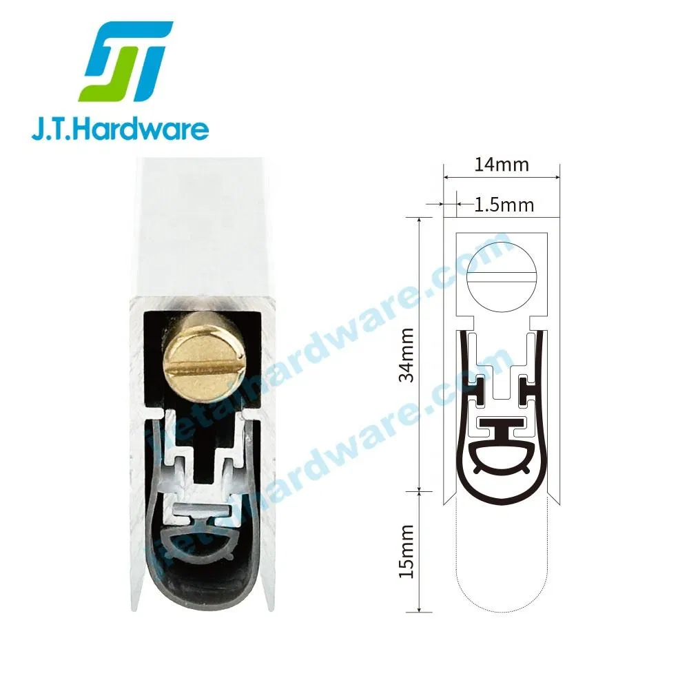6063 Aluminium U Shaped Automatic up Down Door Seal Weatherstrips Concealed Door Bottom Seal