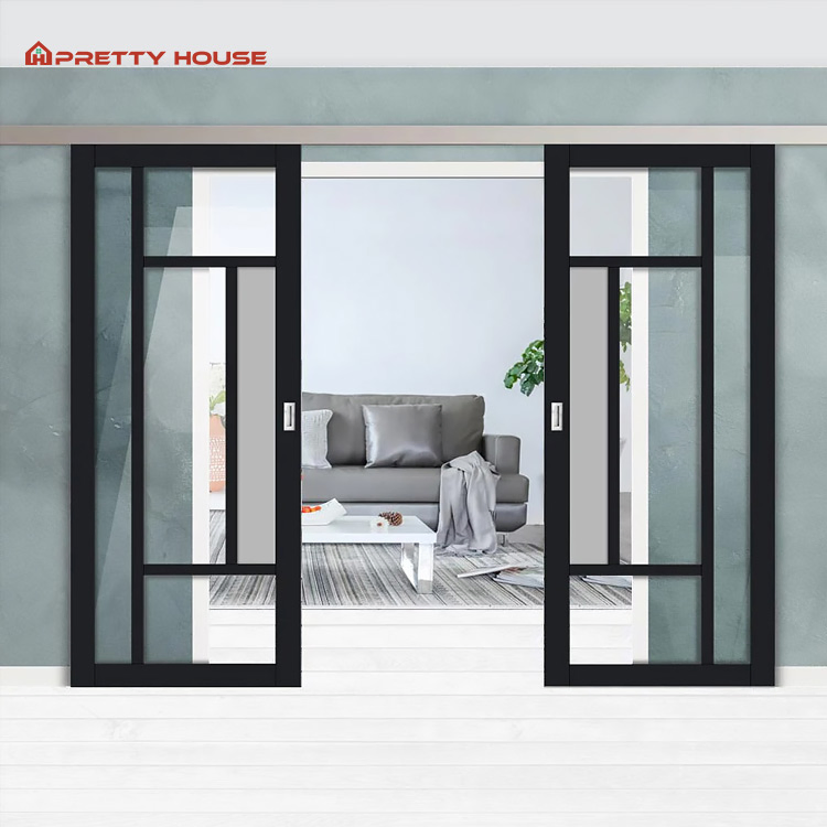 Panoramic Tempered Double Glazed Doors Aluminium Silent Sliding Doors