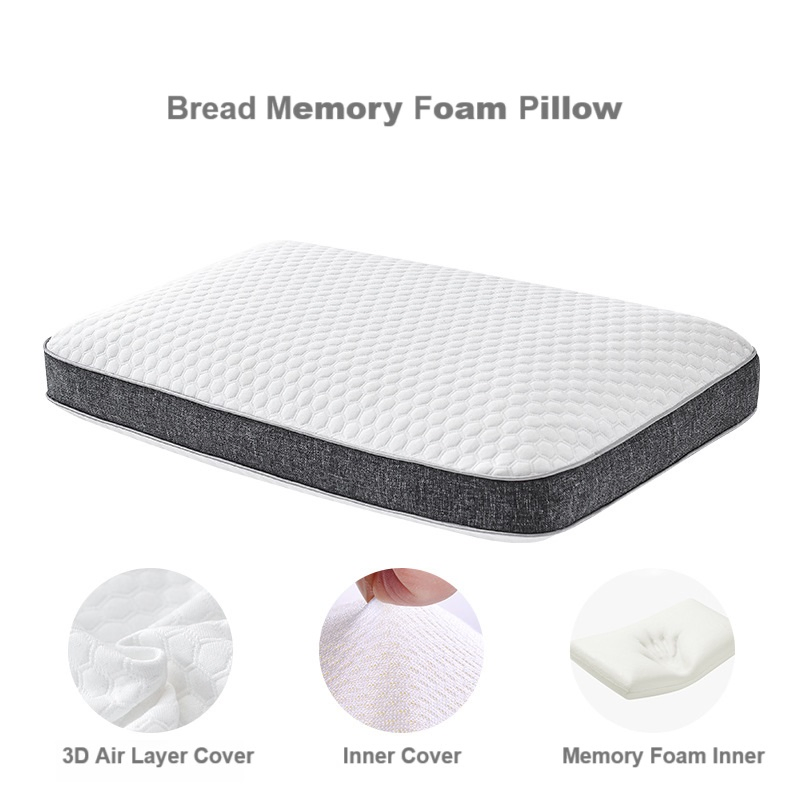 Bread Memory Foam Pillow for Back and Side Sleeper