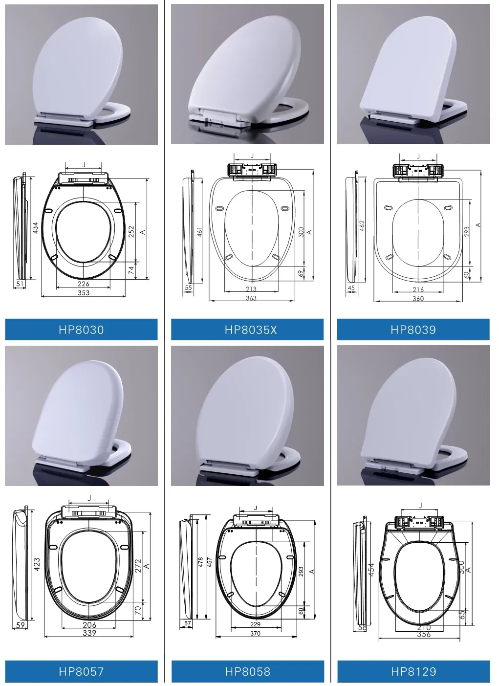 HP188 PP Toilet Seat Cover, Elongated Toilet Seats