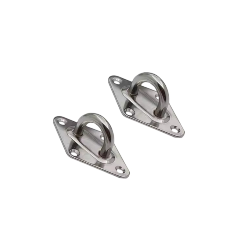 Stainless Steel 304 316 Heavy Duty Wall Mounting Eye Ring Loop Diamond Shaped Plate Pad Metal Ceiling Buckle Hook