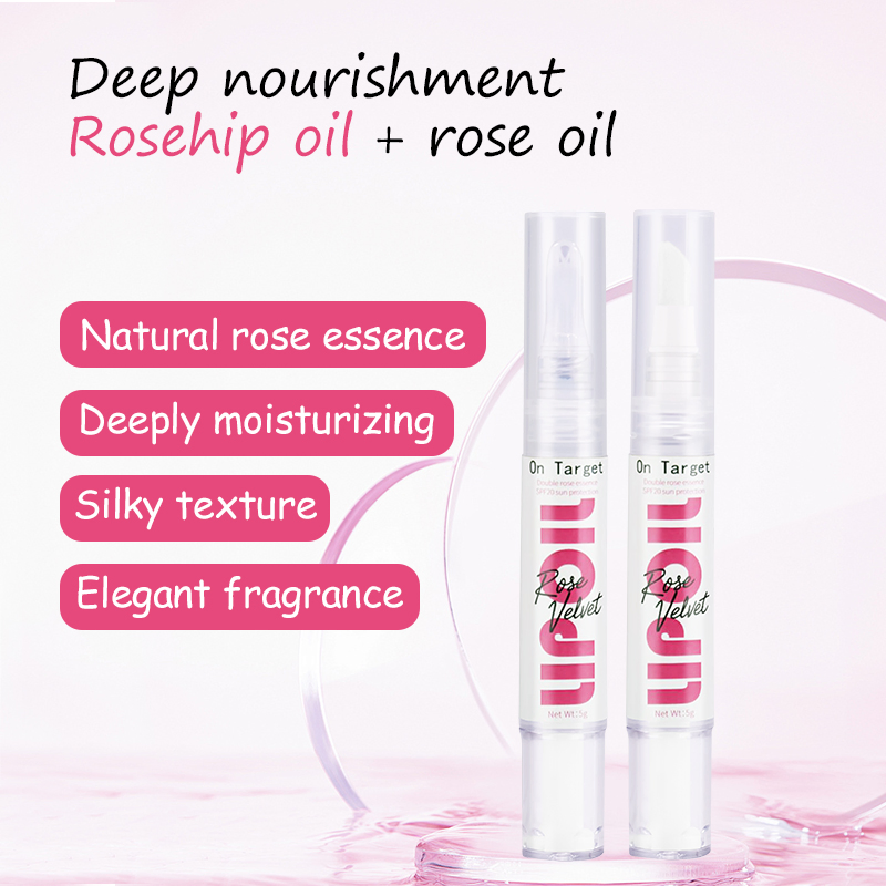 Organic Rose Essential Oil Lip Gel Pen Nourishing Hydration Prevents Cracks & Dry Lines Moisturizing Lip Care