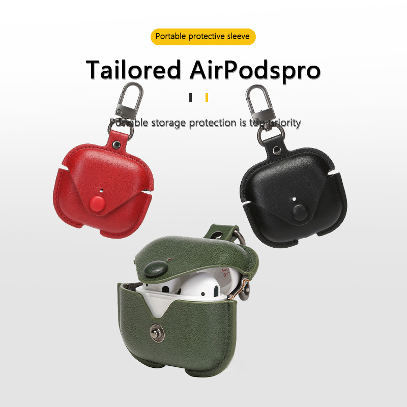 Luxury PU Case for Airpod 3rd Gen Case with Key Chain Black Red Brown 1 / 2 Generation for Airpods 3 PRO 2 Leather Case