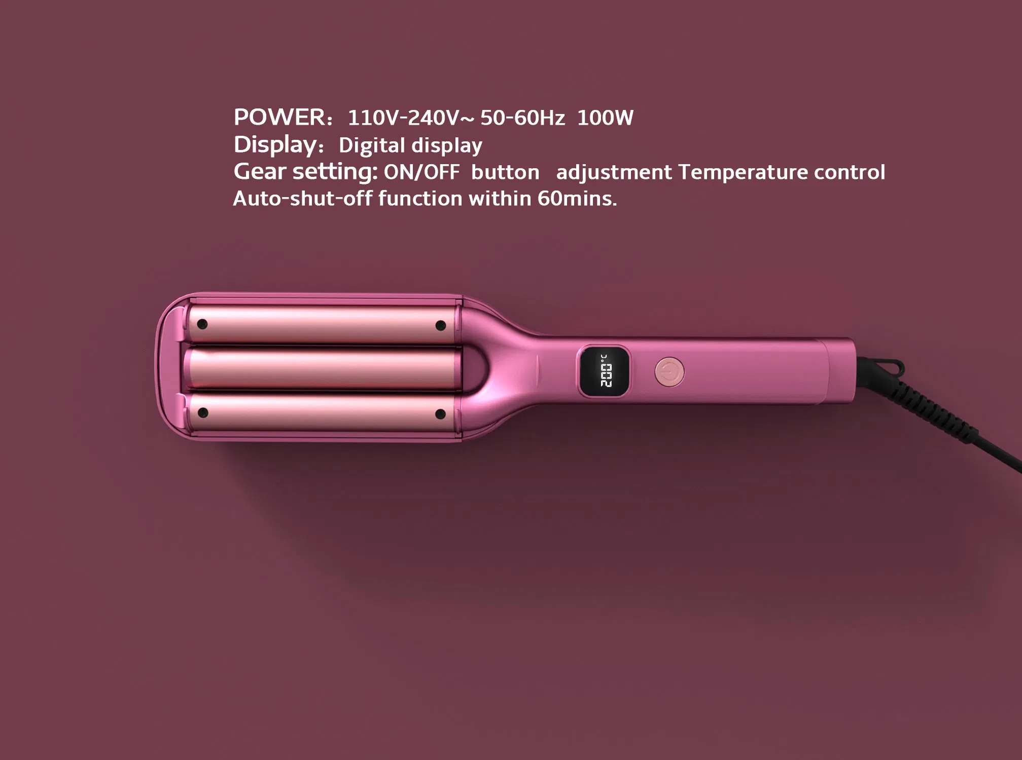 Great Quality Luxurious Pink Professional Barber Salon Electric Hair Curler