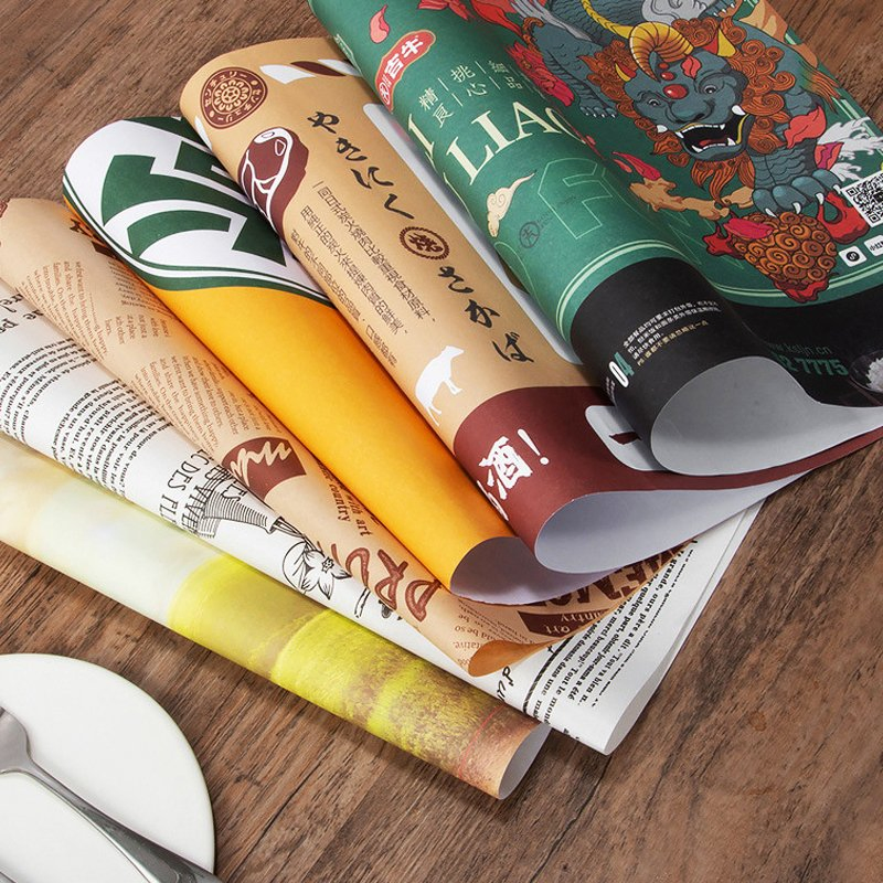 Custom Printing Paper Placemat Disposable Table Paper Place Mat Hotel Restaurant Cafe Menu Tray Placemats Paper with Logo