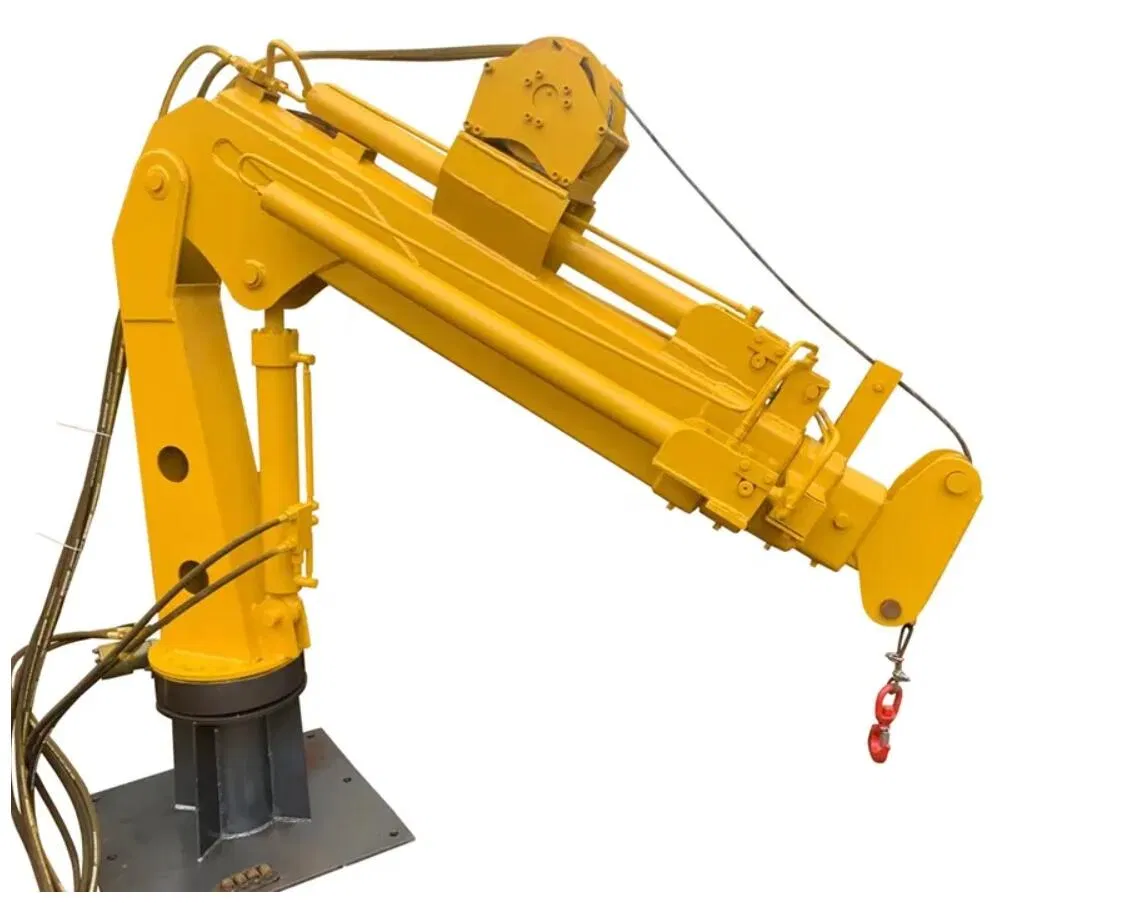 Popular New Design Is 0.8/1/3.2/5/8 Ton Crane Trailer Hydraulic Folding Crane