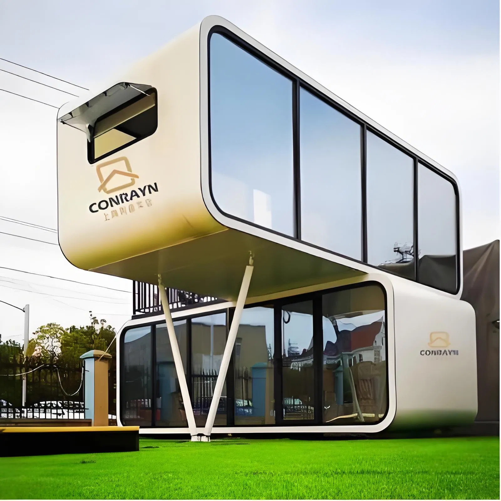 Temperature Control Sunshine House Sandwich Panels Protection New Mobile Glass Houses