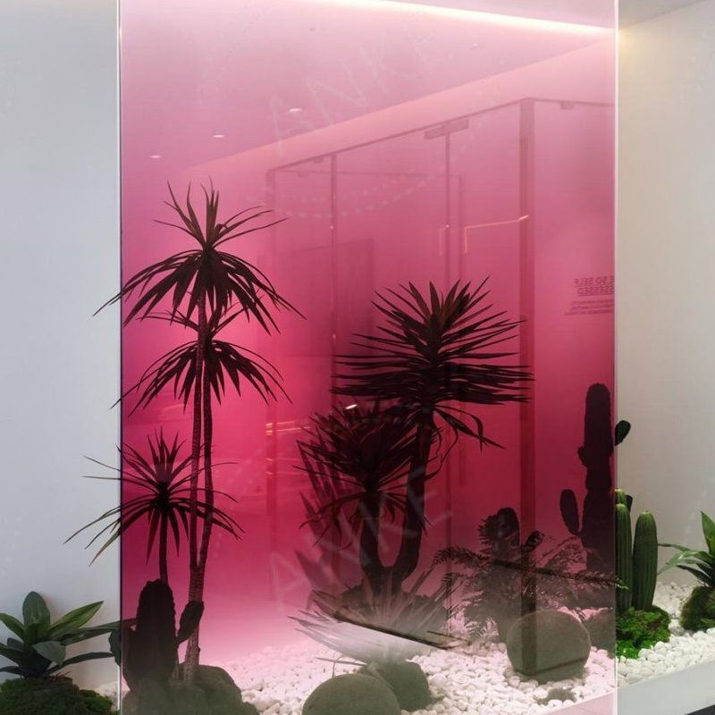 Sally Colorful Gradiant Laminated 4+4mm Tempered Glass Shower Door