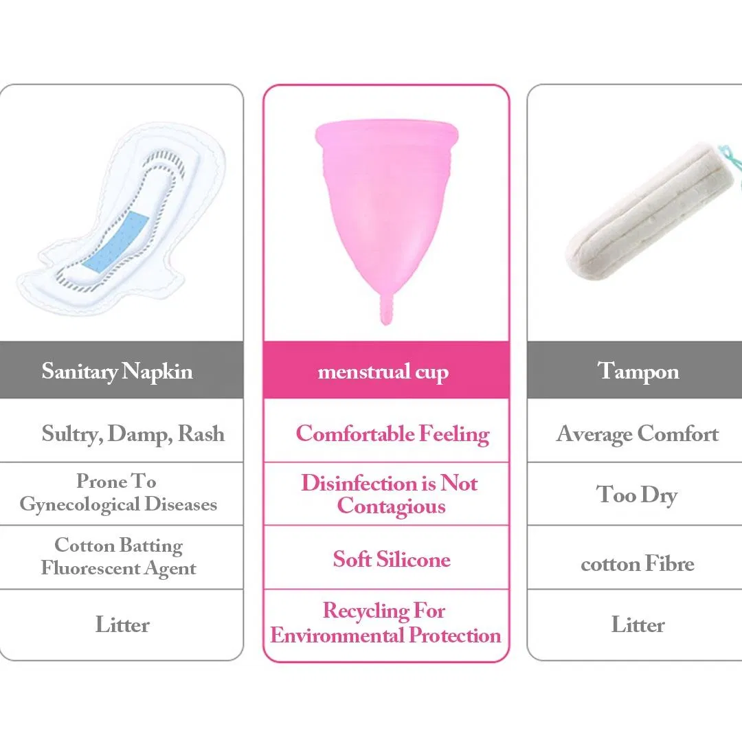 OEM/ODM Low Price High Quality Customized Medical Grade Silicone Menstrual Cups Period Cup Fromfactory