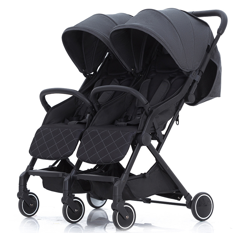 Wholesale High Quality Twins Baby Pram Popular Push Chair Folding Baby Stroller with Rain Cover