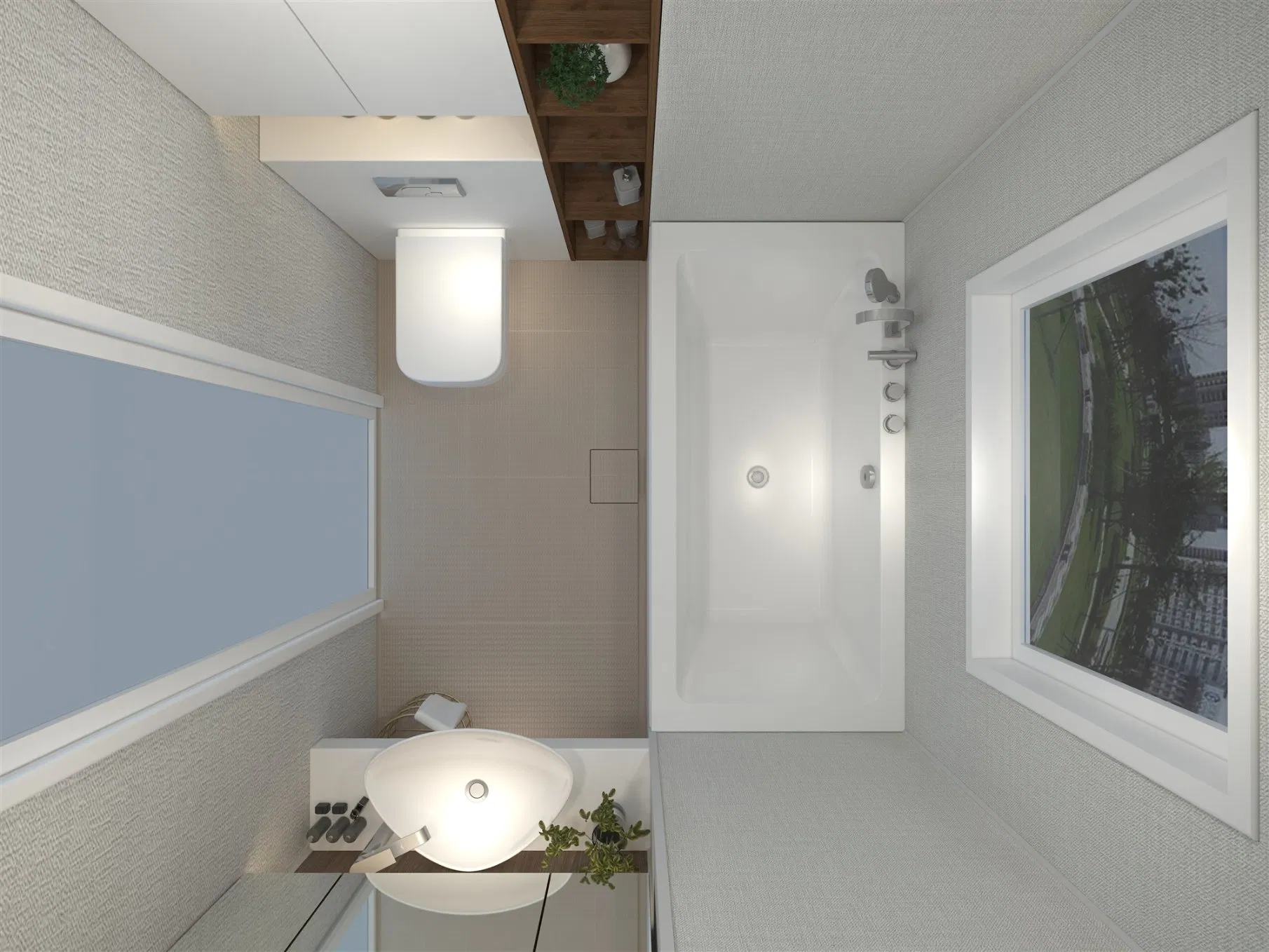 Eco Friendly Compact SMC Bathroom with Modular Design for Prefab House Units