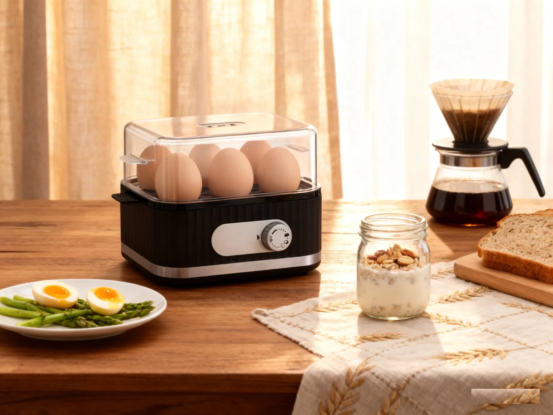 Efficient 6-Egg Electric Egg Boiler with Timer and Auto Shut-off