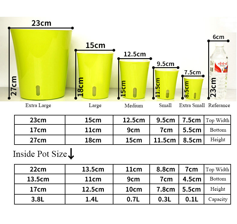 Горшки для растений пластиковые с автополивом зеленые