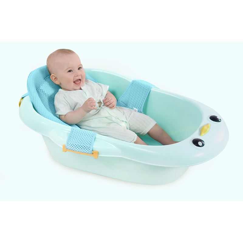 Children's Cartoon Plastic Baby Bathtub, Newborn Baby Shower Basin with Shower Rack