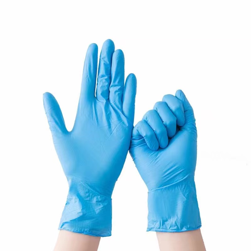 Nitrile Coated Disposable Medical Supplies Blue Examination Hand Glove Food Use Household Protective Exam Gloves Powder Free in Work & Safety