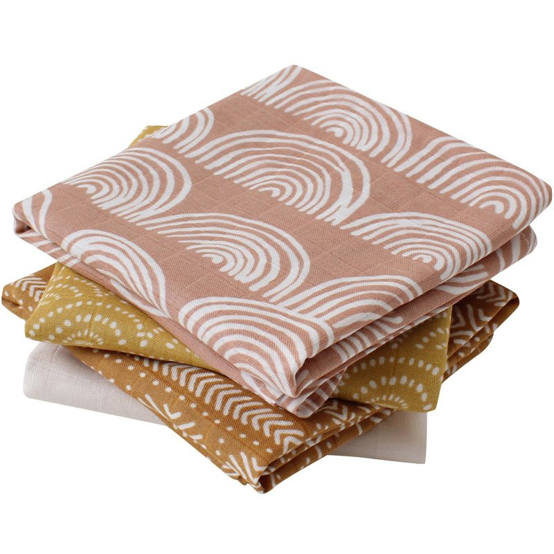 Newborn Solid Bamboo Organic Double Layer Baby Blanket Multi-Use Baby Muslin Swaddle Baby Burp Cloths Baby Towel Baby Muslin Bib