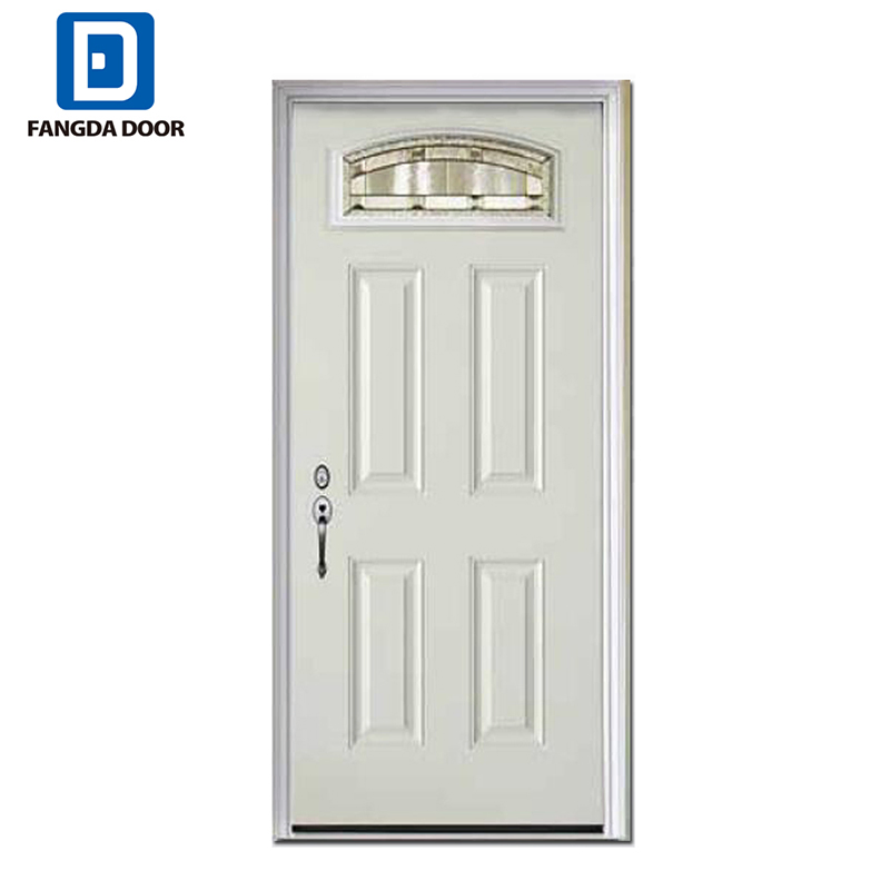 Rust Corrosion Resistant Galvanized Steel Elegant Half Moon Fanlite Glass Door
