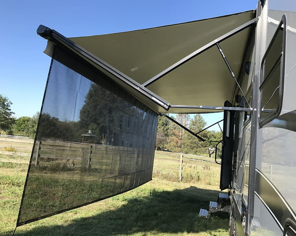 RV Awning Shade with 90% Privacy Screen Free Kit 8' X 16'