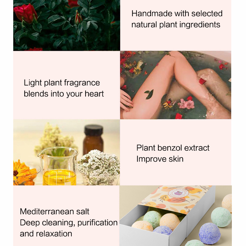 Private Label Natural Organic Ingredient Bubble Vegan Colorful Balls SPA Handmade Moisture Bath Bombs