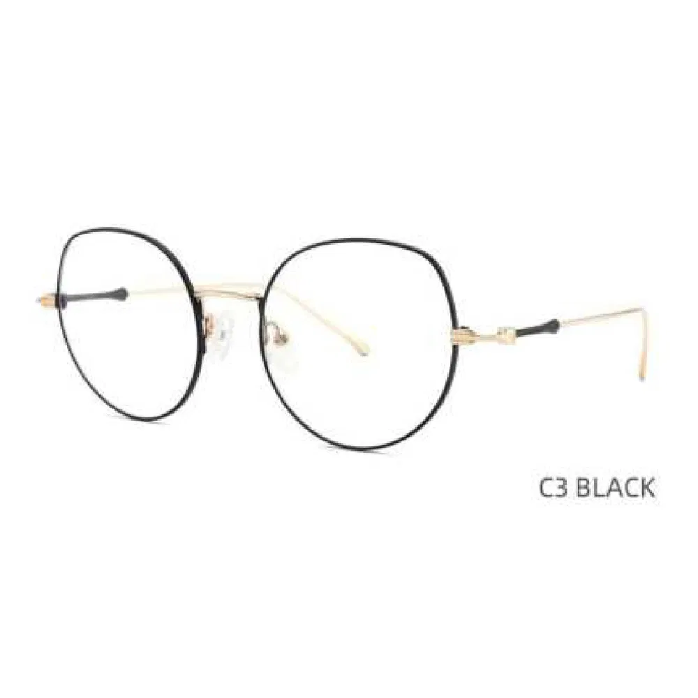 Vm-5503 Round Frame Sunglasses with Light Blue Acetate and Silver Metal Accents