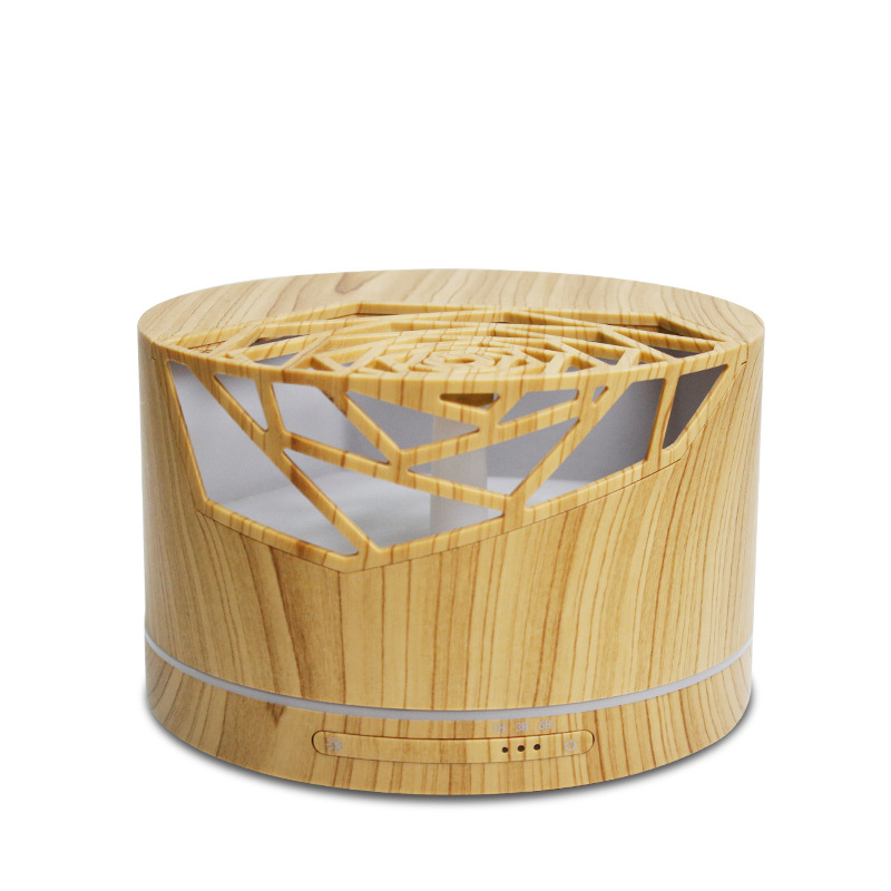 400ml Brown Color Wood Color Rose Pattern Aromatherapy Diffuser Machine Household Humidifier