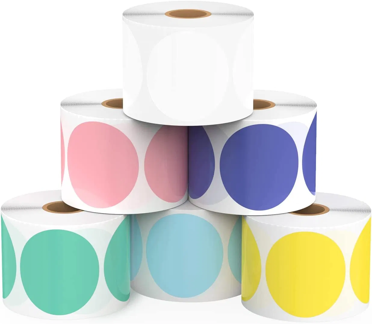 Round Opaque and Transparent Thermal Labels for Business Branding