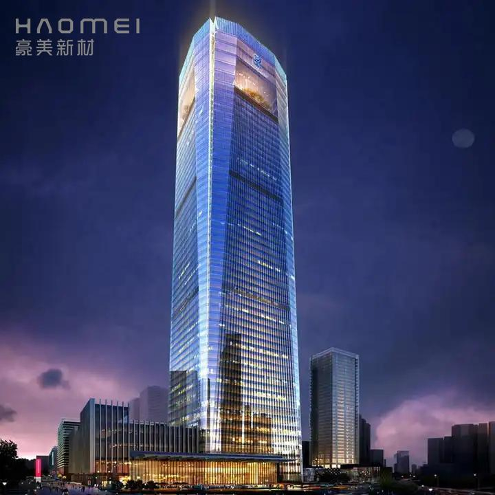 Low-E Powder Coated Building Glass Facade System Factory Aluminum Profile Curtain Wall