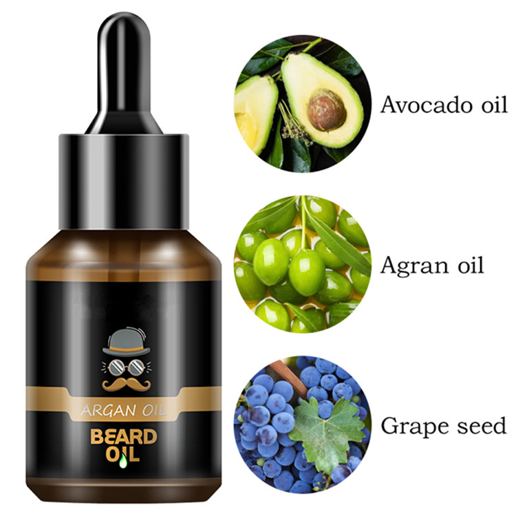 Natural Argan Oil Beard Growth Serum Oil Moisturizing Nourishing for Men