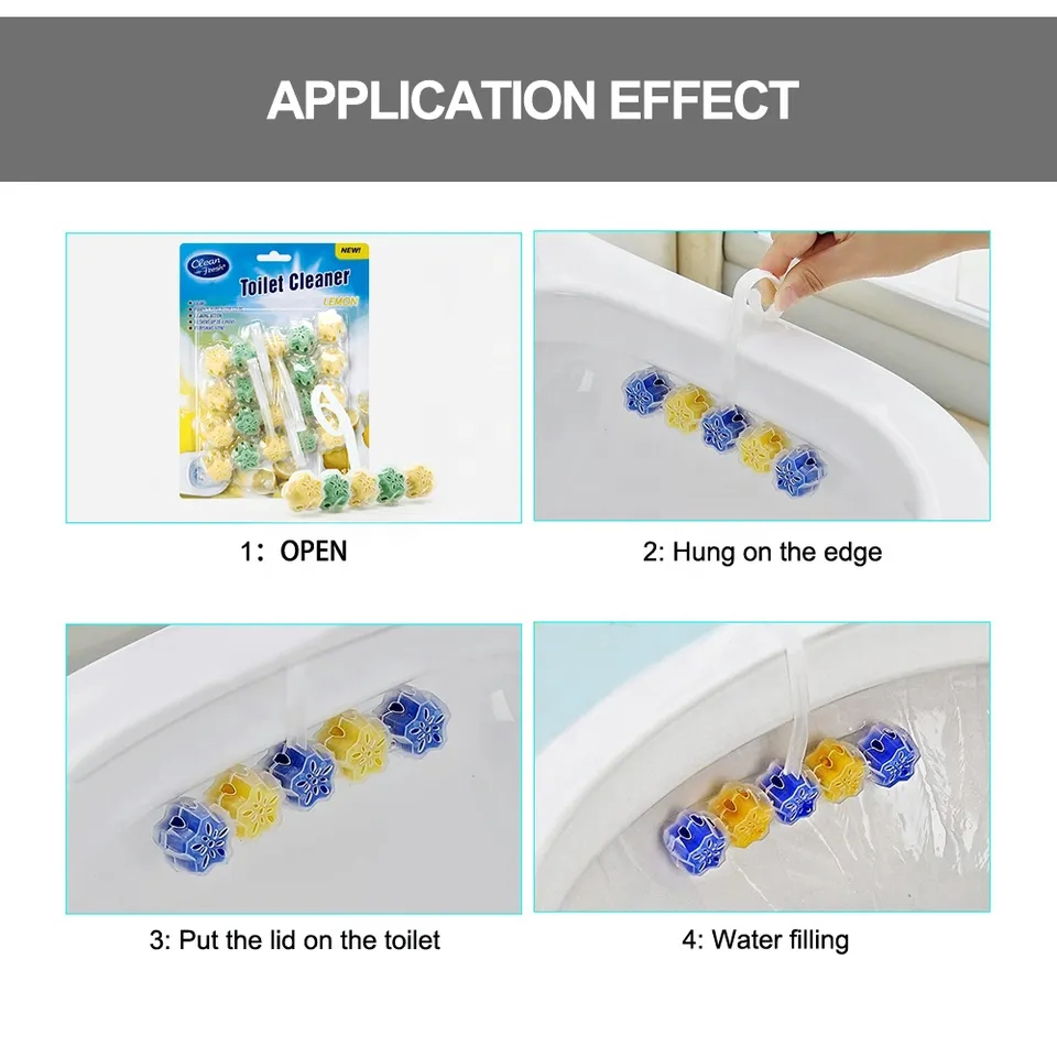 Household Colorful 5 Ball Hanging Flush Cleaner Toilet Freshener Ball