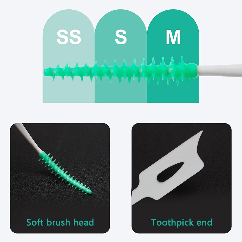Soft Rubber Interdental Brush Toothpick Dental Picks for Orthodontic Brace Wide-Space