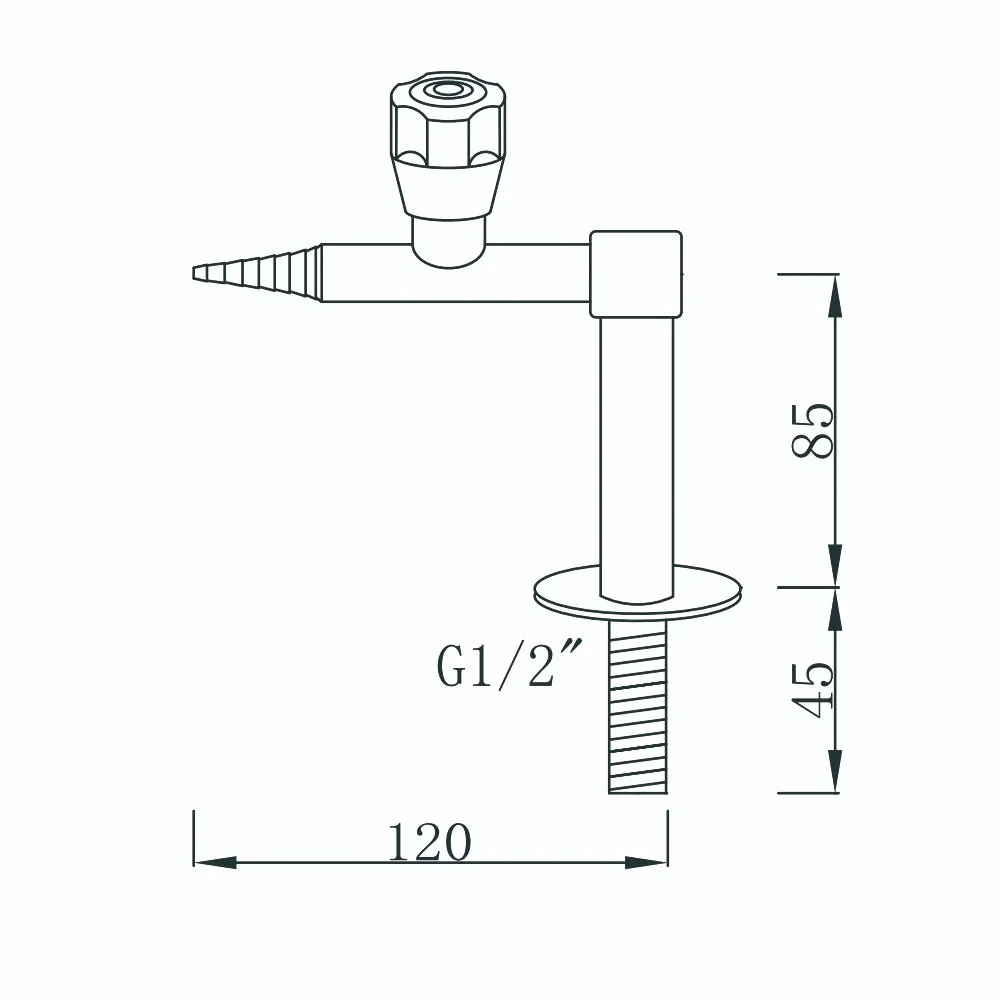 Лабораторный газовый кран с ручкой из PP
