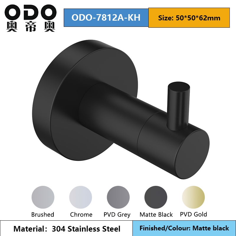 Комплект аксессуаров для ванной из нержавеющей стали, черный