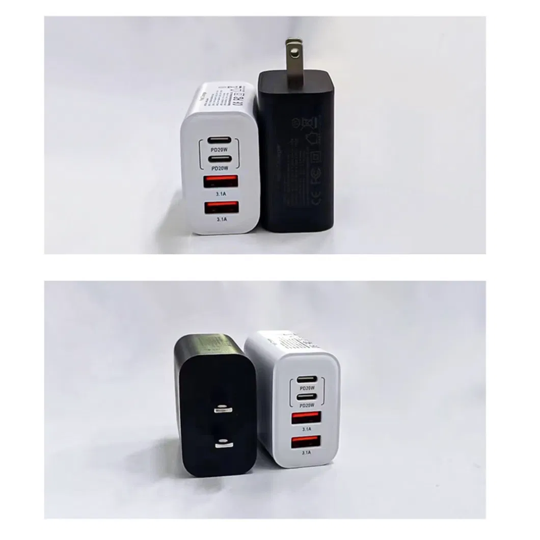 40W Pd 3.0 Fast Charge with 4 Ports USB Type C Fast Wall Chargers Pd Quick Charge 3.0 EU/Us Plug for Smart Phone Laptop