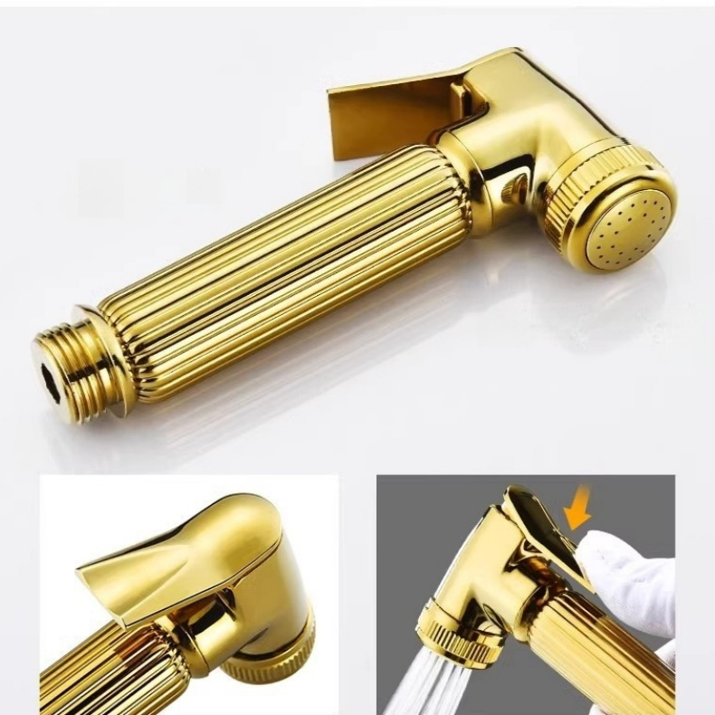 Bathroom Shower System Black Gold Bathtub Mixer Faucet Hot Cold Shower Set