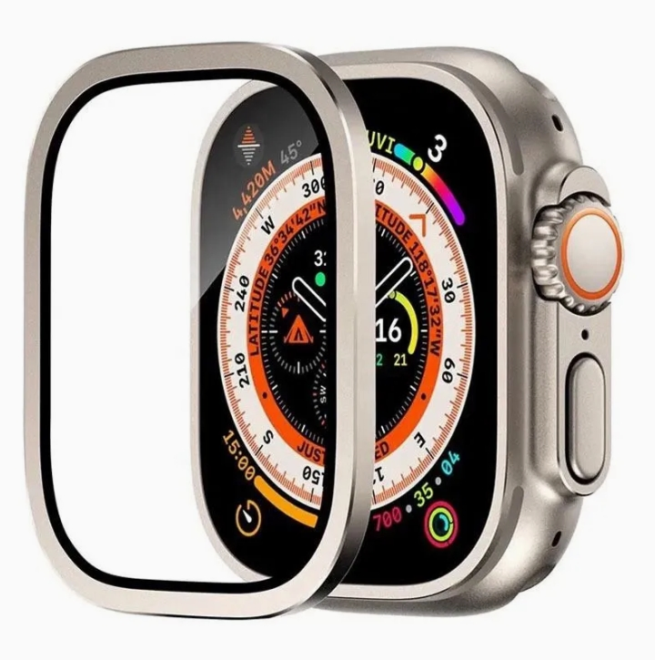 Защитное стекло для Apple Watch Ultra 49mm с металлическим бампером