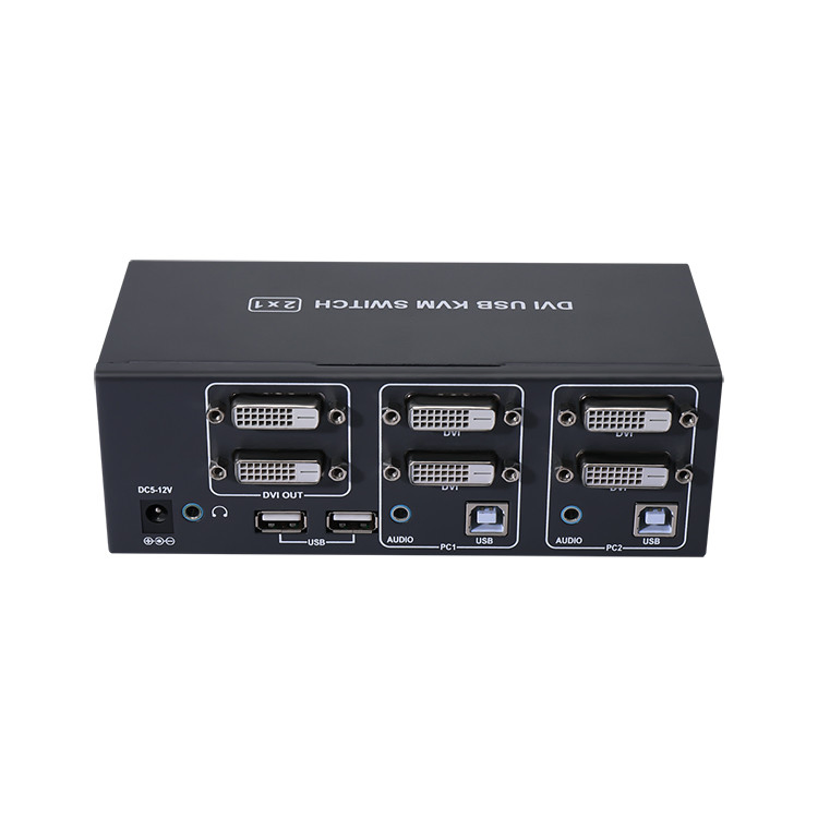 Kvm DVI Switch DVI 2 Port with Cable Kit and Supports 4kx2K@30Hz DVI1.0