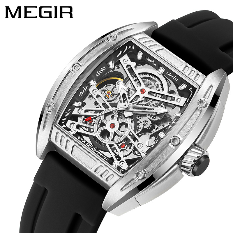 Megir 8601g Men's Sports Business Silicone Strap Multi Functional Automatic Mechanical Watch