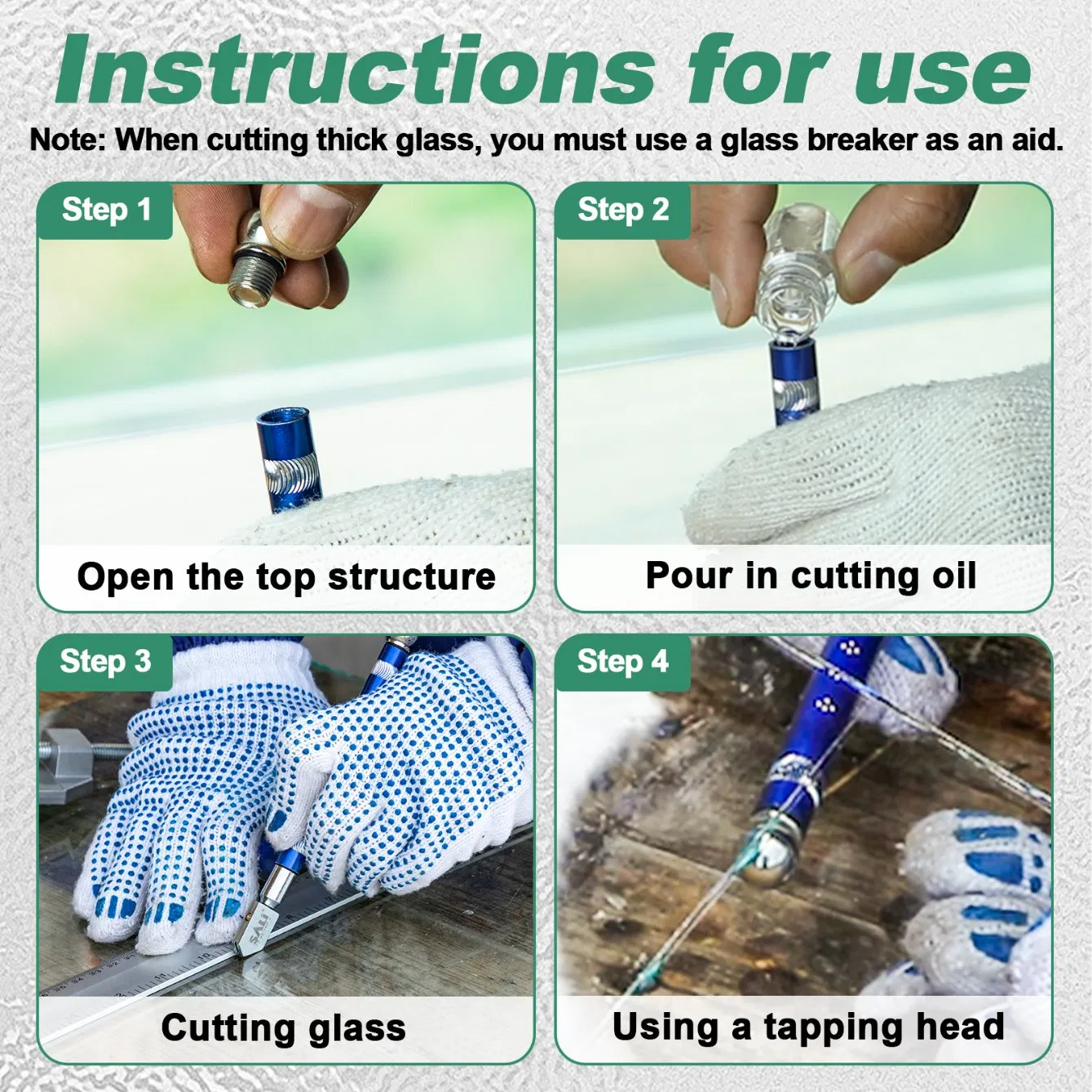Sali 181mm Metal with Cemented Carbide Blade Glass Cutter
