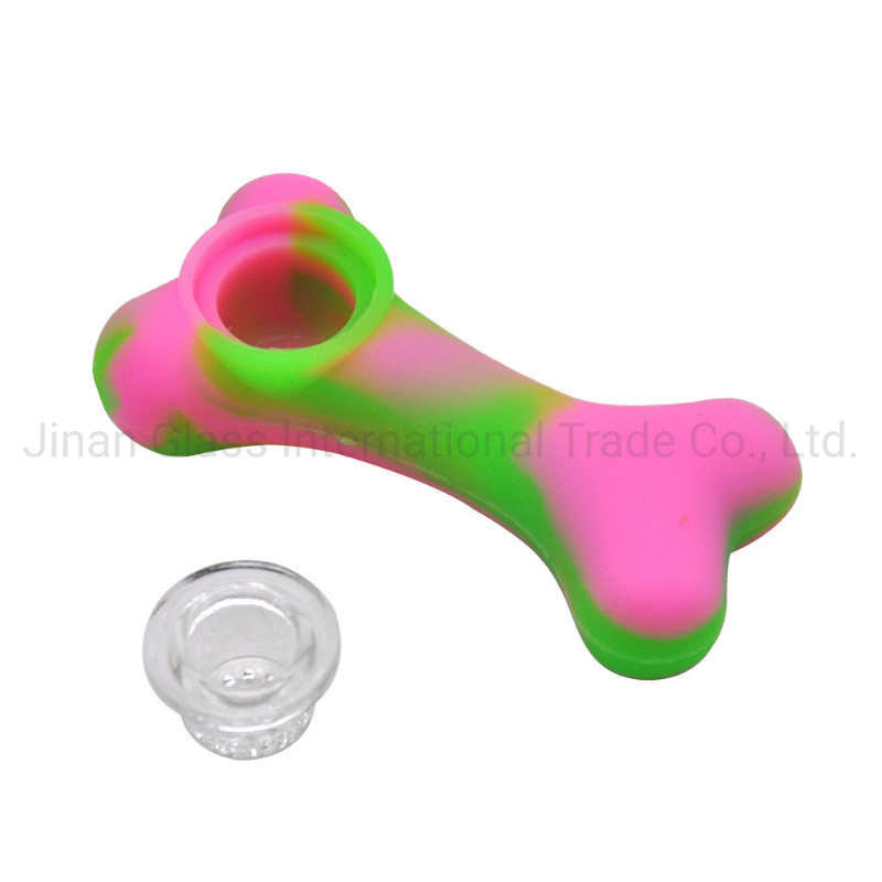 Bone Shaped Silicone Pipe Creative Pattern Silicone Glass Pipe