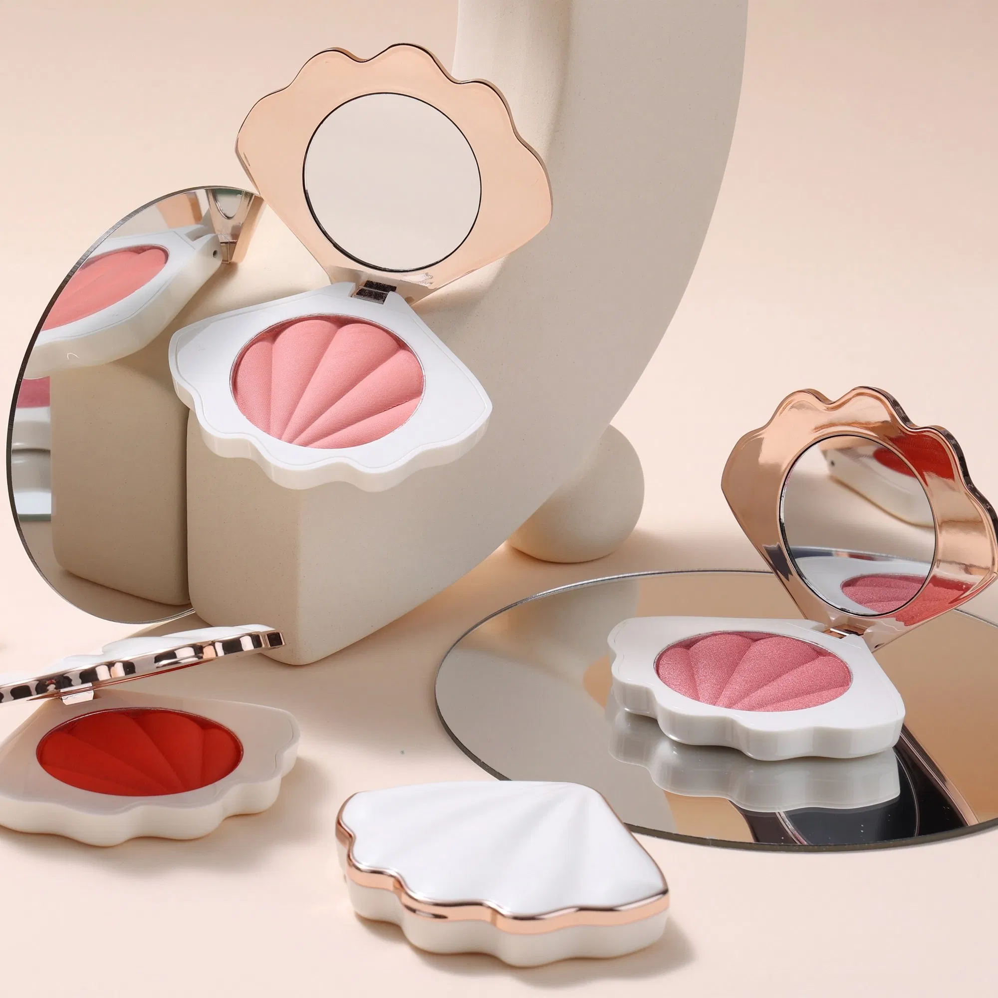 Private Label Makeup Brand Face Pressed Powder Face Blusher Matte Shimmer Blush Palette